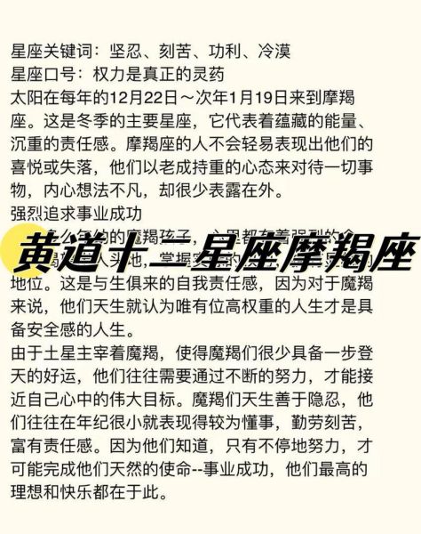 摩羯座性格特点_摩羯座适合什么职业