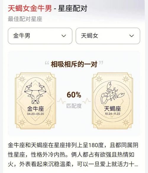 金牛座和天蝎座合不合_配对指数高吗