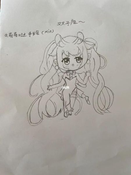 简笔画双子女怎么画_双子座女生简笔画教程